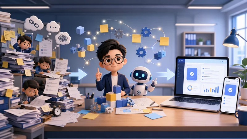 AI × 創新思維實作課封面 — 創新先生帶你把工作痛點變成 AI 小工具
