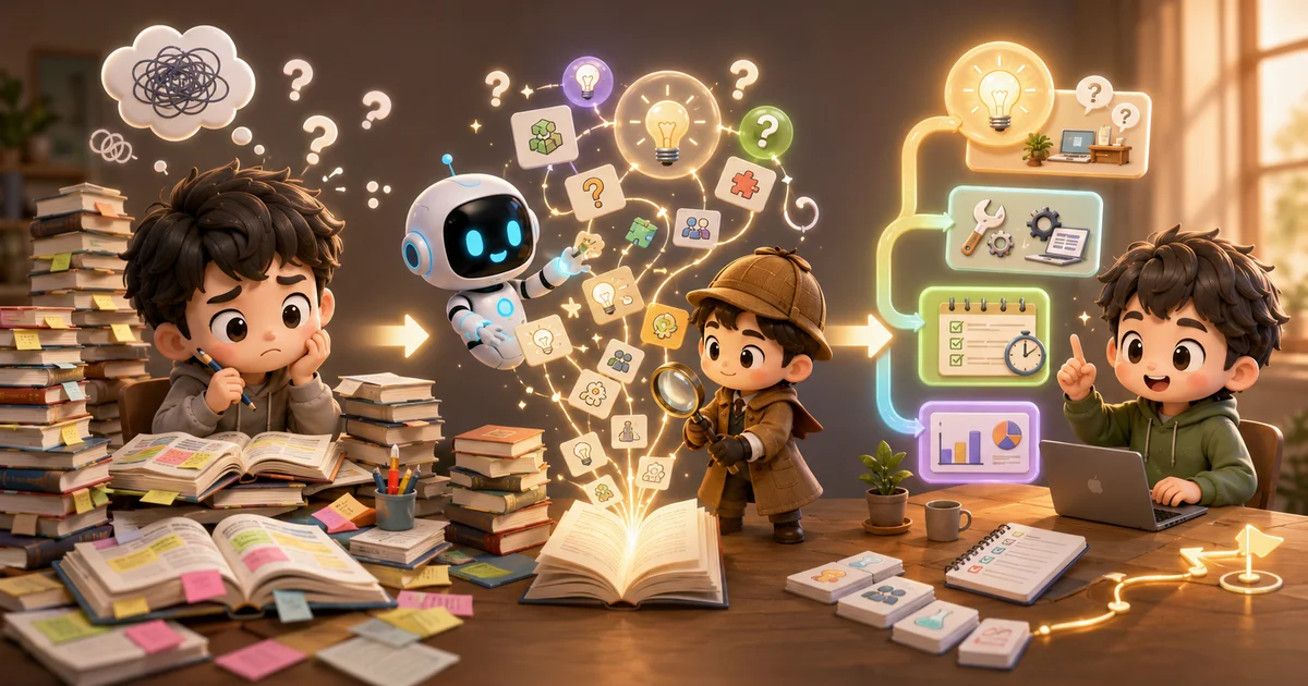 看了很多書卻用不上？用 AI 將知識轉換成新的問題