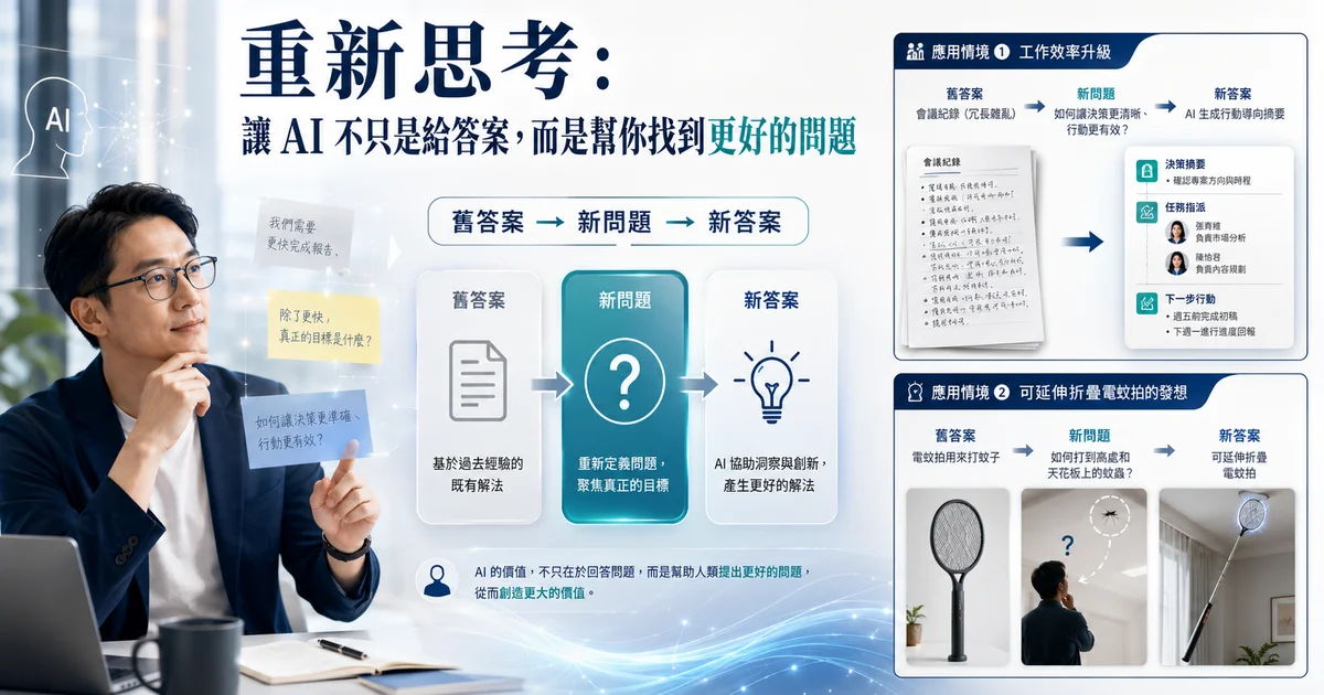 重新思考：讓 AI 不只是給答案，而是幫你找到更好的問題