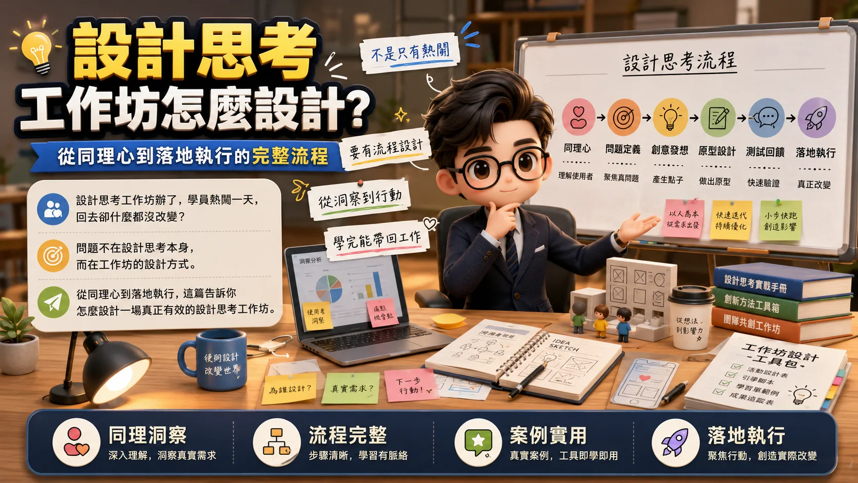 設計思考工作坊怎麼設計？從同理心到落地執行的完整流程