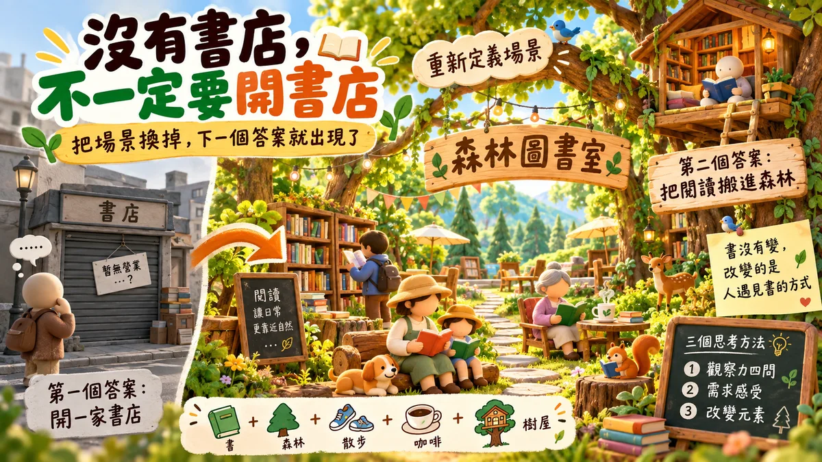 沒有書店，不一定要開書店：把場景換掉，下一個答案就出現了