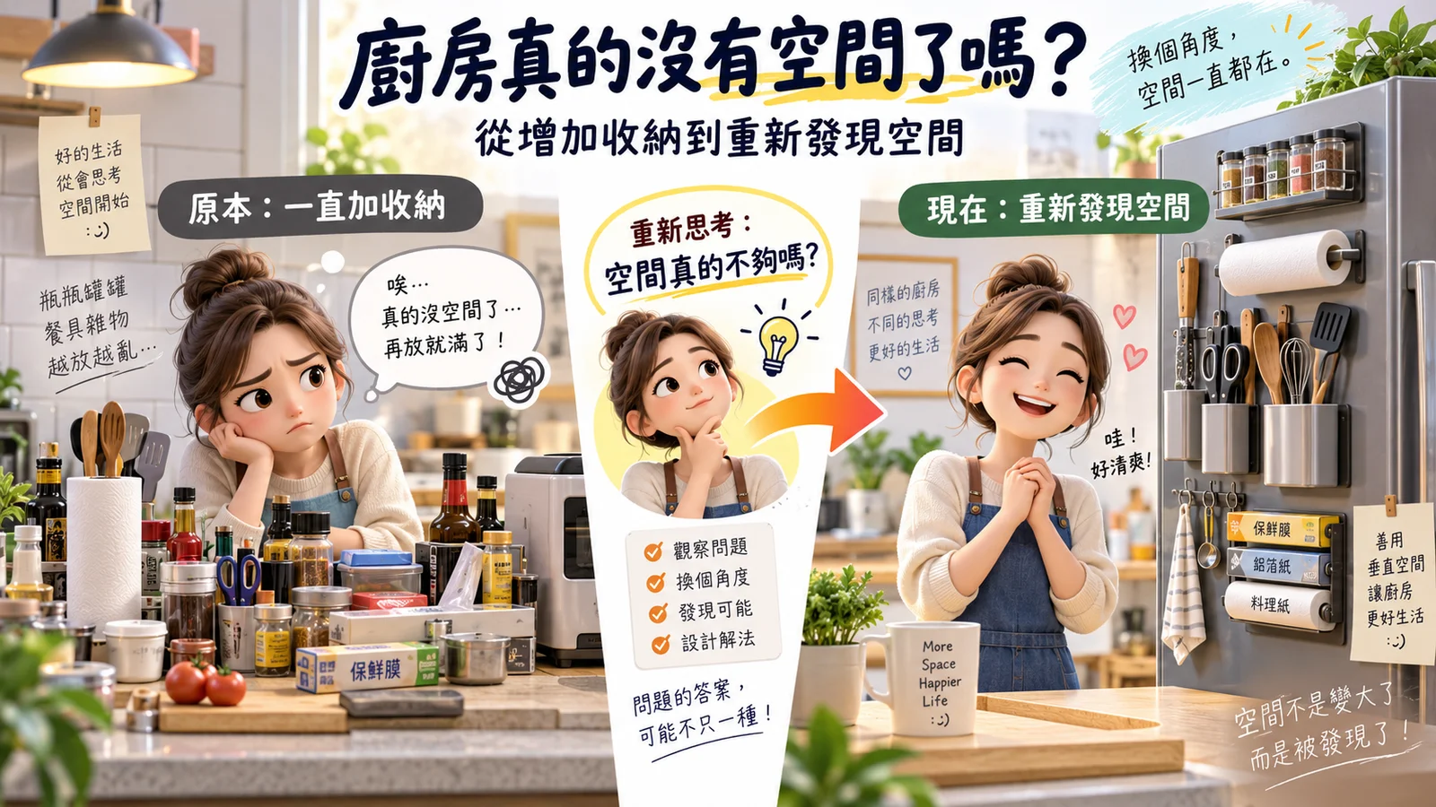 廚房真的沒有空間了嗎？從「增加收納」到「重新發現空間」的創新思維